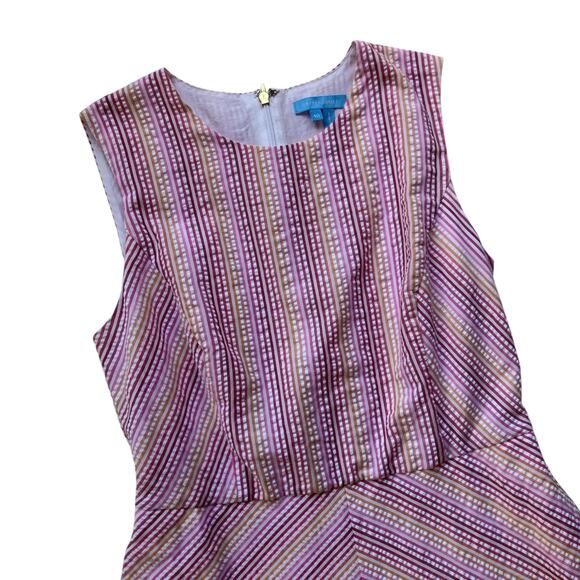 Draper James Chevron Print Midi Dress Size 10 Pockets Vacation Twee - Picture 2 of 6